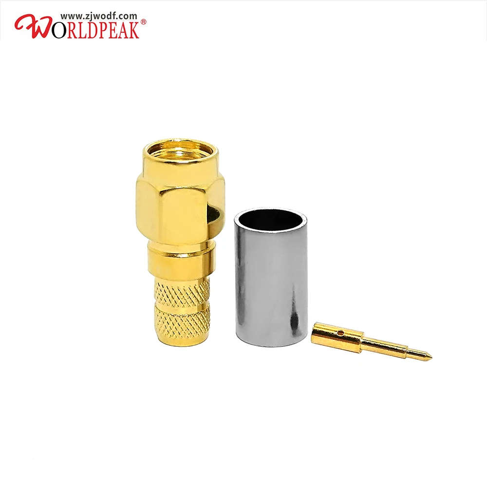 Conector rf de crimpado recto para cable 4DFB, conector macho SMA de 10 piezas, envío gratis