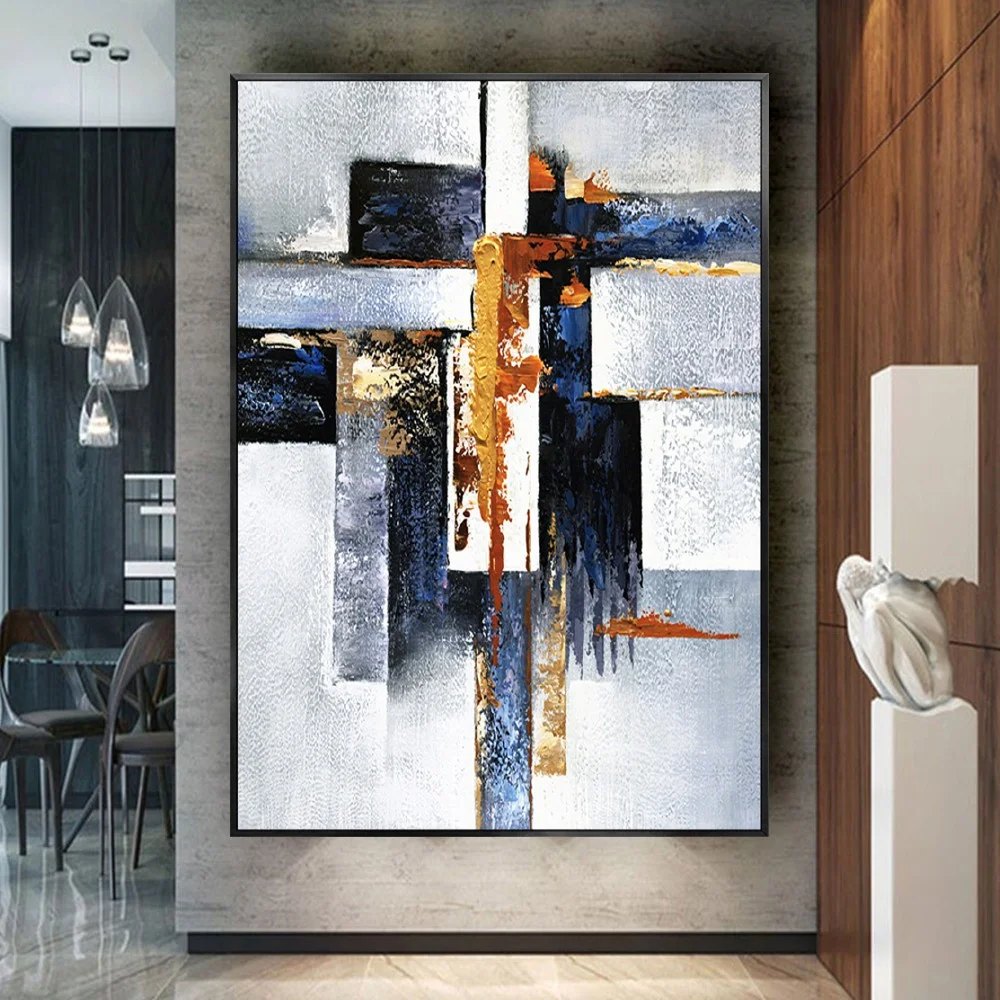 

Large Abstract Geometric Picture Hand Painted Oil Paintings Modern Landscape Wall Art For Home Decor Painting On The Wall Art