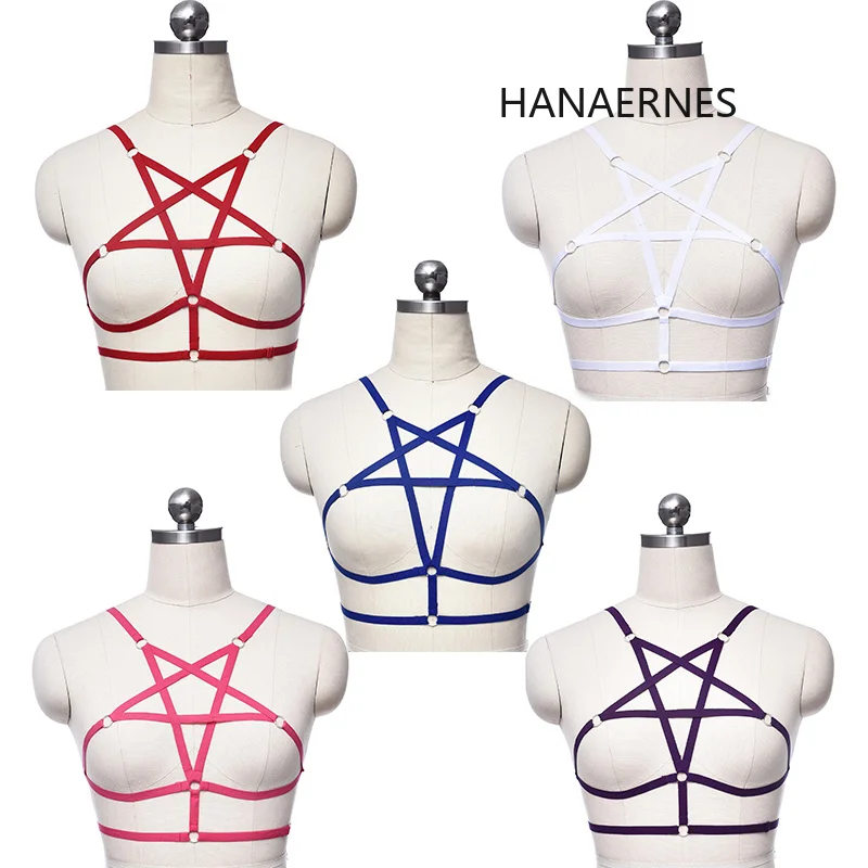 

Sexy Fashion Five-pointed Star Body Harness Cage Lingerie Harness Cage Bra Cupless Lingerie Women Body Harness Belt Harness Bra