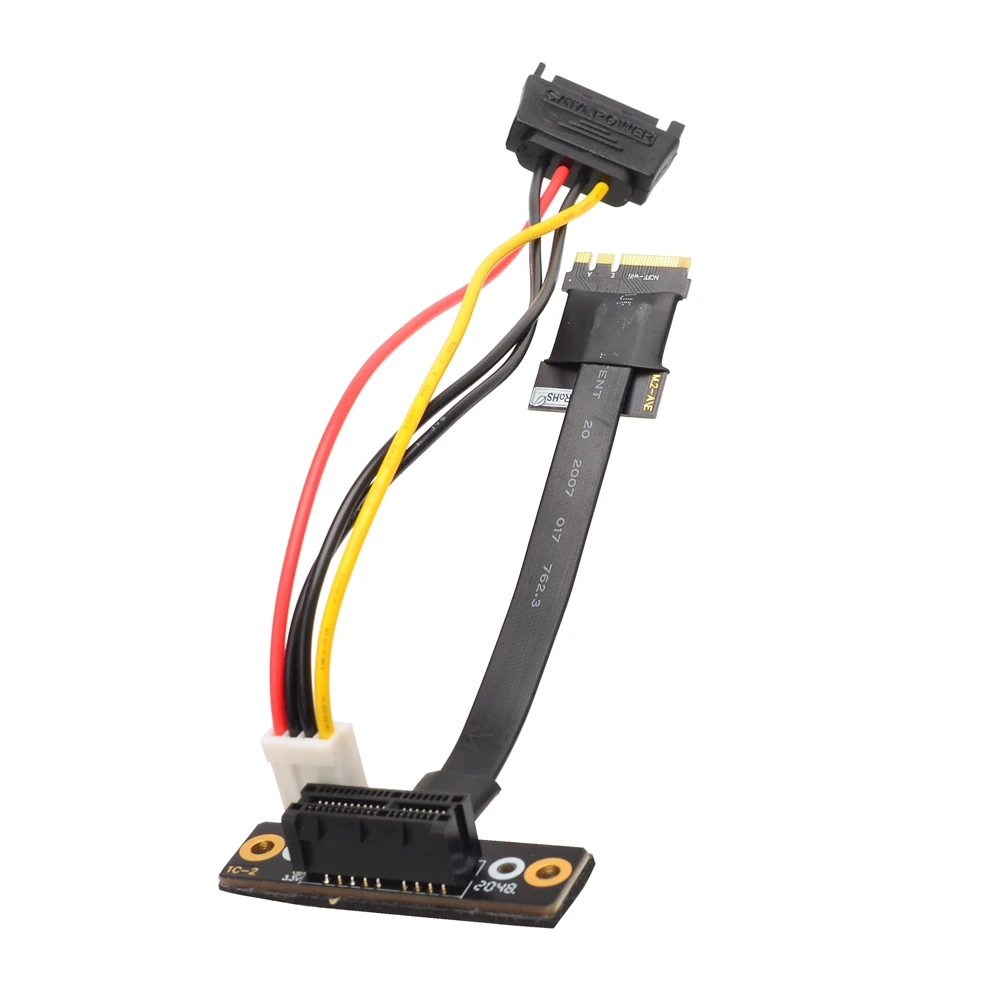 PCI-E NGFF M.2 A/E Key to PCIe 3.0 X1 Extension Extender Cable Angled PCI-Express Customized Lengths 5CM to 50CM