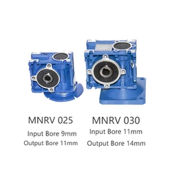 7.5:1-80:1 Worm Reducer NMRV025 030 Gearbox 9 11mm Input11 14 Output Shaft Worm Gearbox Speed Reducer for NEMA Electric Motor