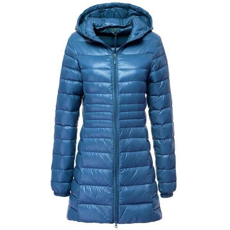 Down Jacket Women Autumn Warm Jackets Women's Long Light White Duck Down Jacket 5XL 6XL 7XL Ultralight Hooded Portable Do