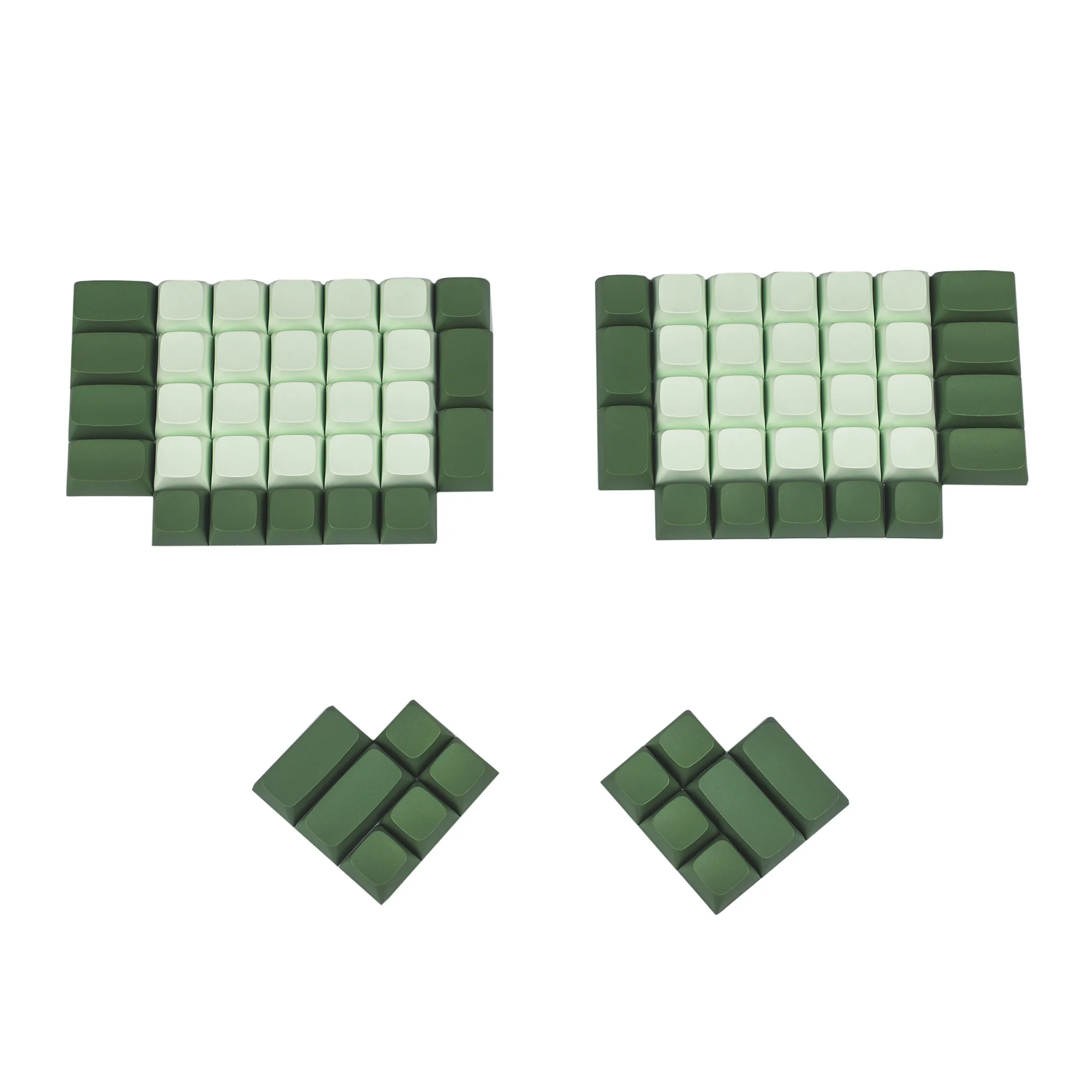 YMDK ZDA Ball Shape Thick PBT Matcha Blank and Dye-sublimation Keycap Set For Ergo Ergodox Lily58 Planck Preonic