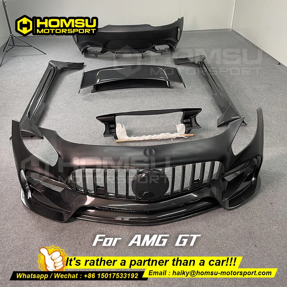 Carbon Fiber Kit For mercedez bens am-g GT Carbon Fiber Front Rear Bumper Side Skirt Rear Spoiler For am g gt