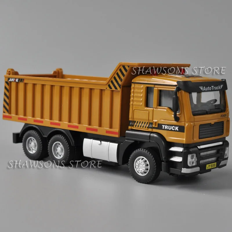 1:50 Diecast Metal Construction Vehicle Model Dump Truck Tipper Pull Back Toy With Sound & Light