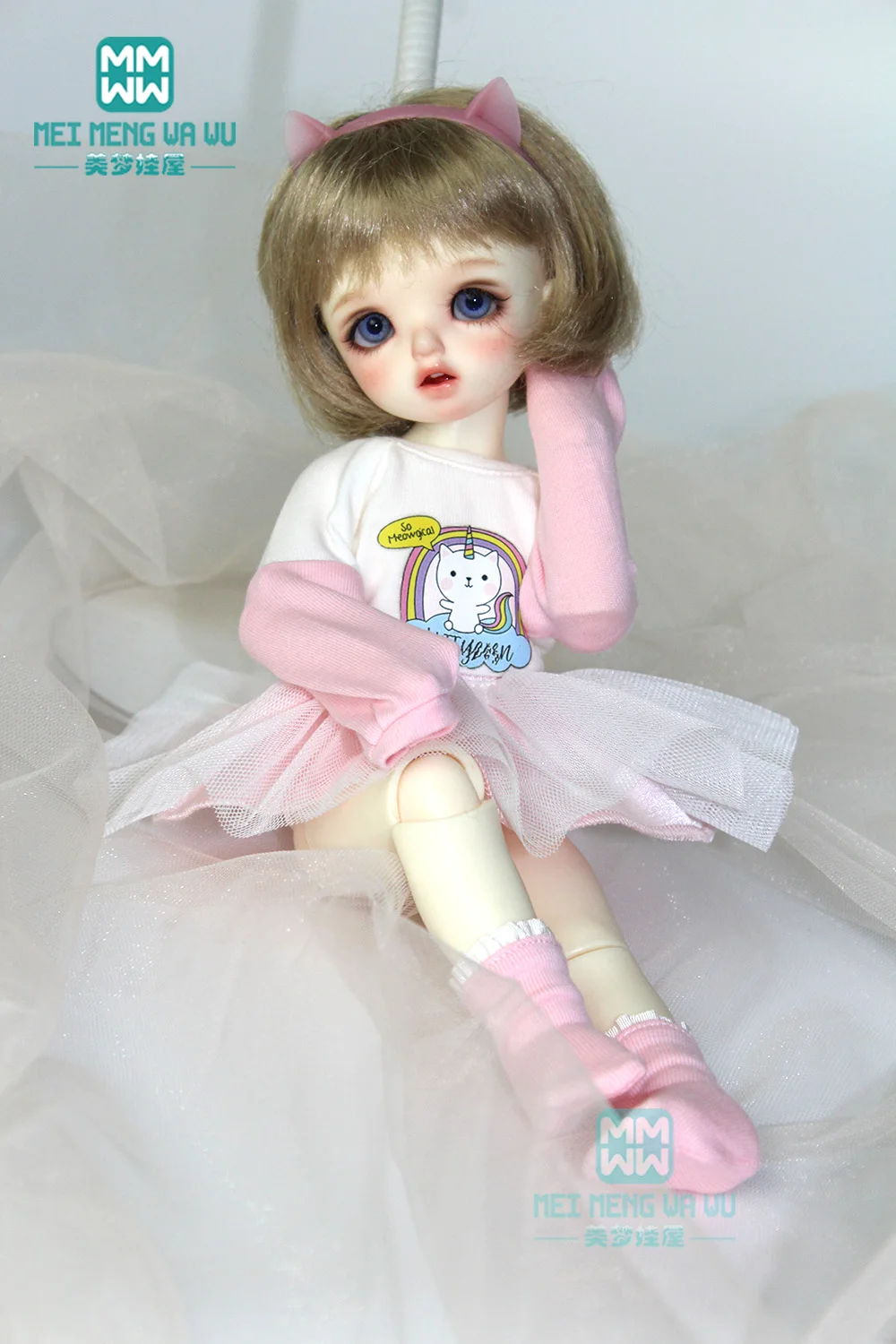 30cm 1/6 BJD YOSD Doll Clothes fashion three-piece wearing jumpers, yarn skirt, socks