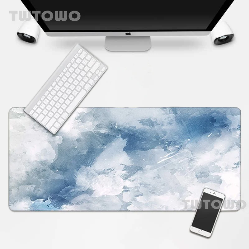 Mousepad Custom Large HD keyboard pad Mouse Mat Blue Sky Adds White Cloud Scenery Anti-slip Gamer Office Mice Pad Mouse Mat