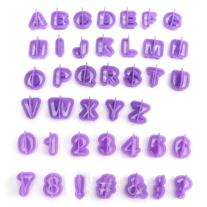 40 Pcs/set Alphabet Cake Molds Figure Plastic Letter Fondant Mold Cookie Cutter Number Cake Mould DIY Baking Decorating Tools - Detail 1