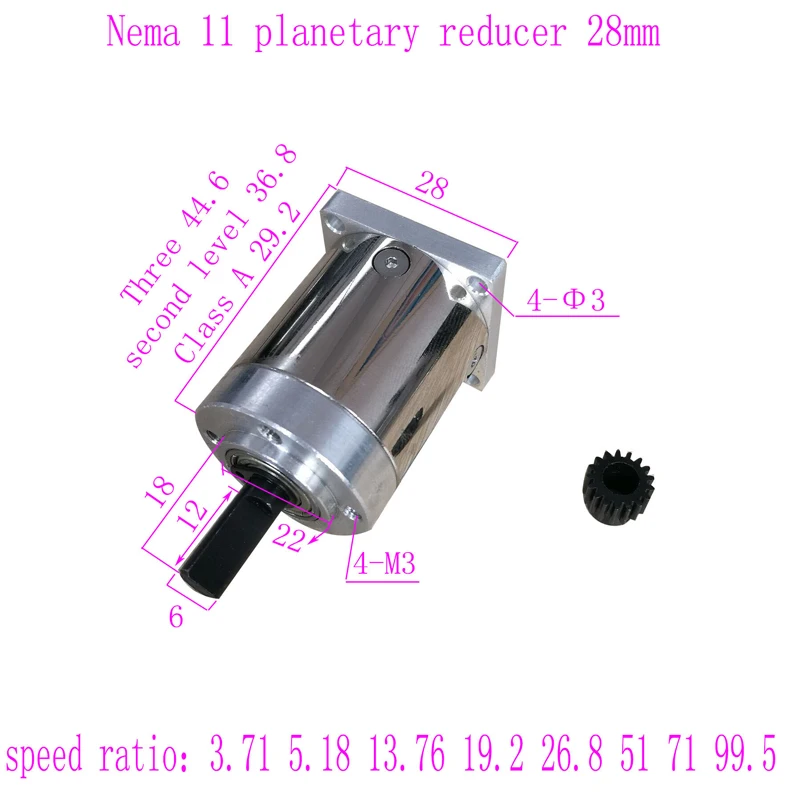 26.8:1 Nema11 Planet Reducer 28mm planetary gear reducer 28 motor reducer 28 planetary reducer Nema11 reducer