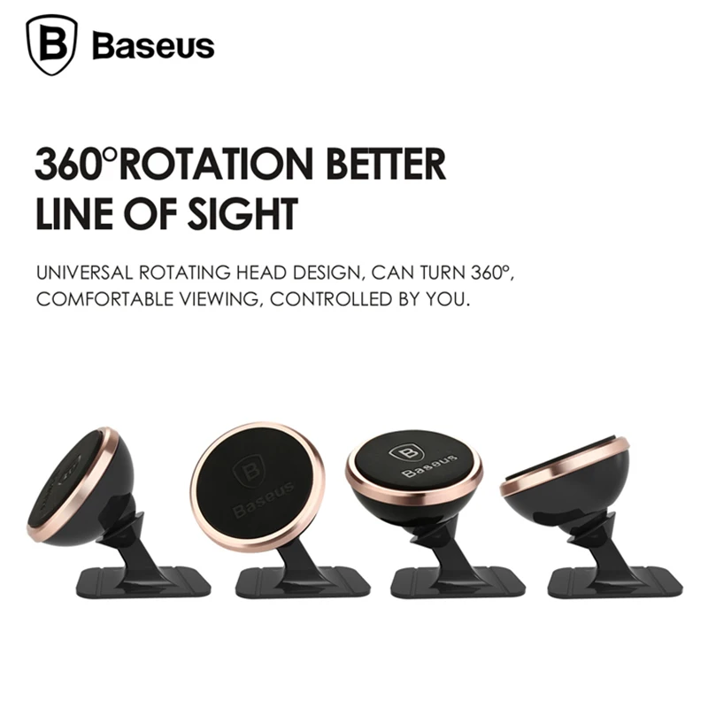Baseus Universal Magnetic Car Phone Holder Stand For iPhone Samsung Magnet Mount Round Car Holder Dashboard Mobile Phone Holder image 4