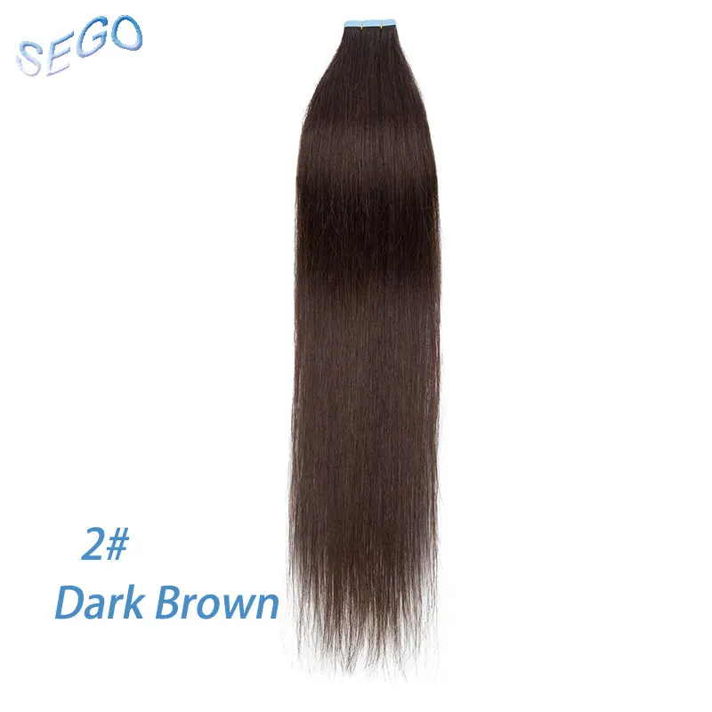 SEGO 2,5 g/Stück, gerade Tape-In-Haarverlängerungen, Echthaar, Skin Weft Tape Hair, nahtlos, unsichtbar, doppelseitiges Klebeband, 20 Stück – Detail 20
