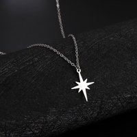 Lemegeton Simple North Star Pendant Necklace Fashion Women's Necklace Stainless Steel Starlight Choker Jewelry Lover Party Gift