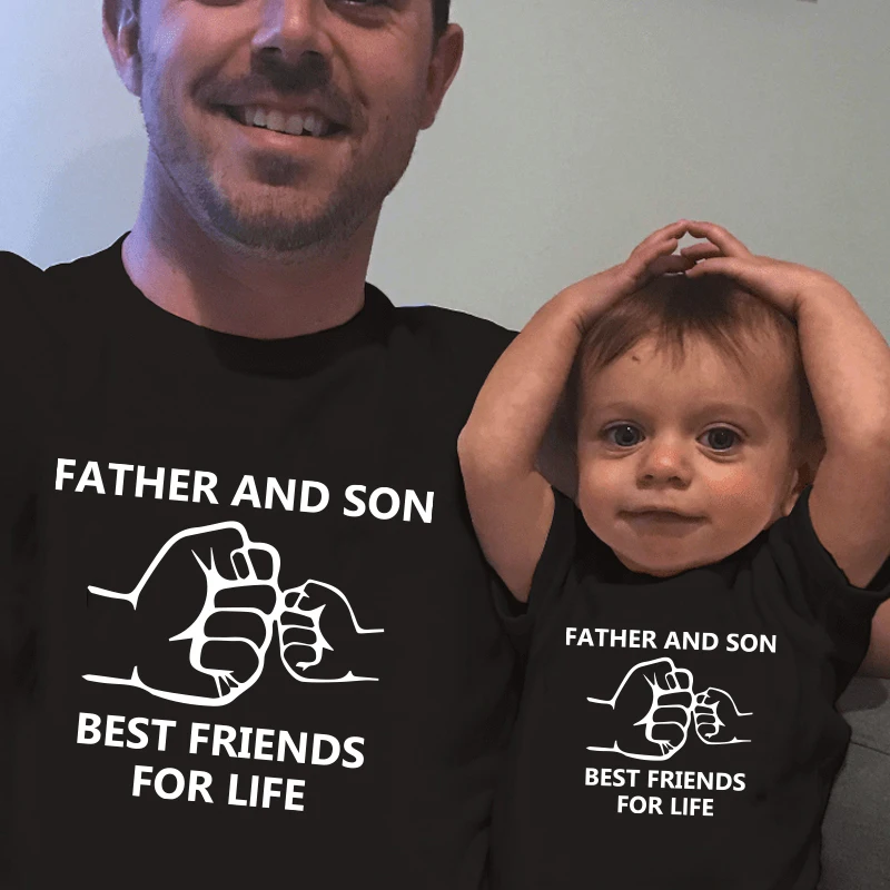 

Father and son best friends for life print T-shirt Family Matching Family Look daddy Son Clothes Dad and Me Baby Tshirt Clothes