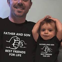 T-shirt imprimé père et fils, meilleurs amis pour la vie, look de famille assressentipapa fils, vêtements papa et moi bébé