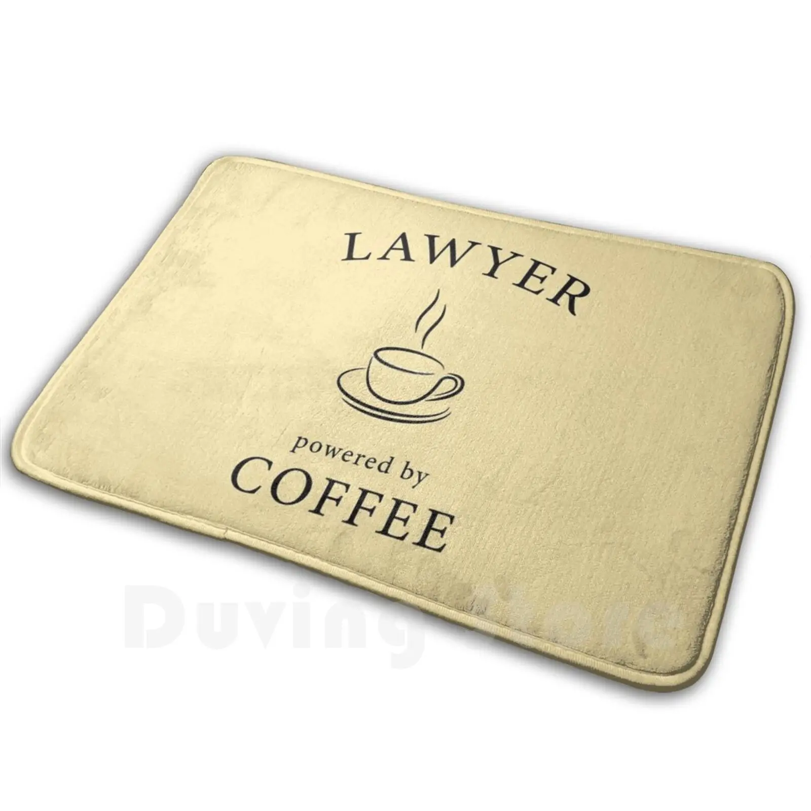 Lawyer , Powered By Coffee Soft Non-Slip Mat Rug Carpet Cushion Powered By Powered Coffee Cafe Fun Funny Quotes Drink