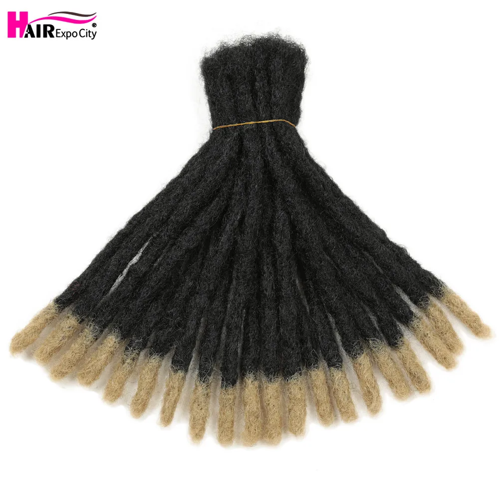 Extensiones de cabello de rastas hechas a mano para hombres y mujeres, cabello sintético de ganchillo, extensión de cabello trenzado ombré, Expo