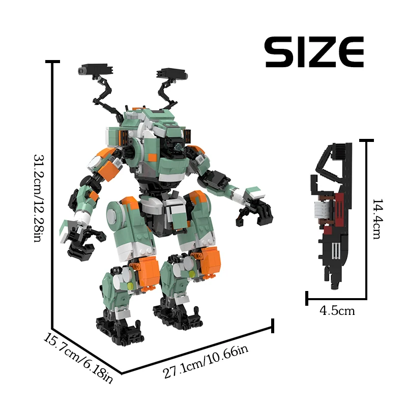 MOC Titanss Robot klocki zestawy gra Mecha Titanfallsed-2-BT-7274 klasy Vanguard cegły zabawki budowlane dla dzieci prezenty