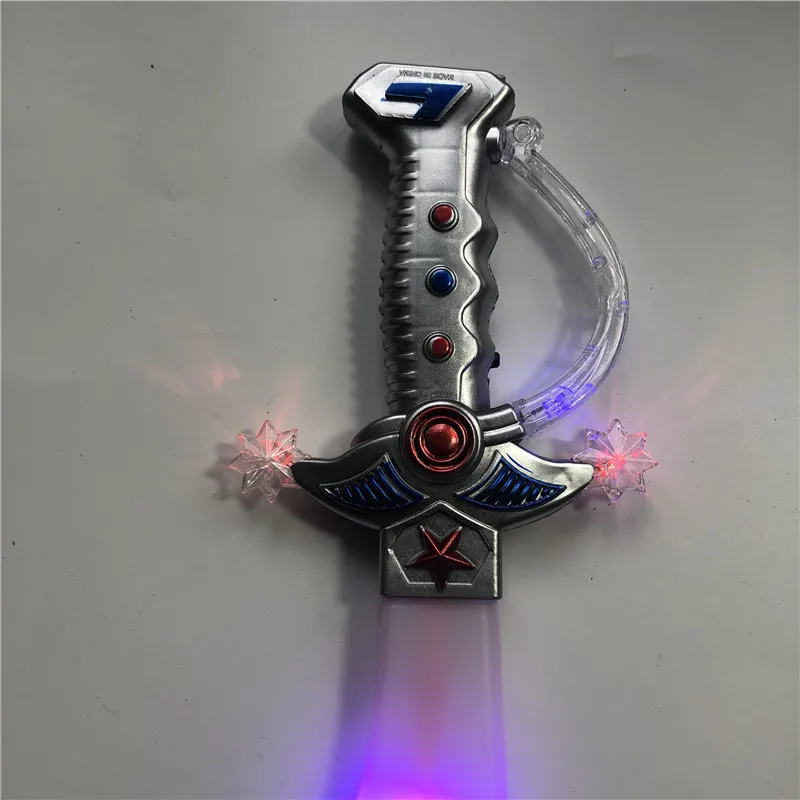 Eletronic Lightsaber Induction Shark sword Flashing Cutlass Simulation Plastic Light Toys Sword Children cosplay Props 56cm