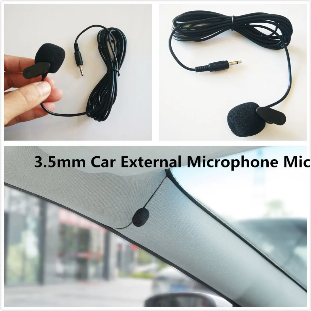 Micrófono externo de Clip de coche de 3,5mm para Bluetooth Estéreo GPS DVD MP5 Radio