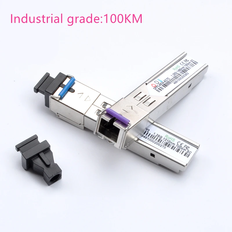 SC SFP moduł światłowodowy klasy przemysłowej-40 ~ + 80 celsjusza 1.25G2 0/40/60/80/100KM 1310/1490/1550nm kompatybilny moduł optyczny