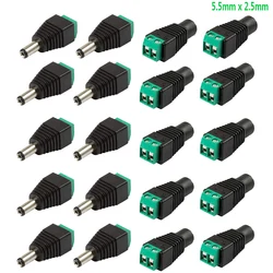 DC Connector 2.5mm x 5.5mm Jack Male Female Adapter Plug Joint Connector 12V 10A For CCTV Camera Power Convert LED Strip DVR