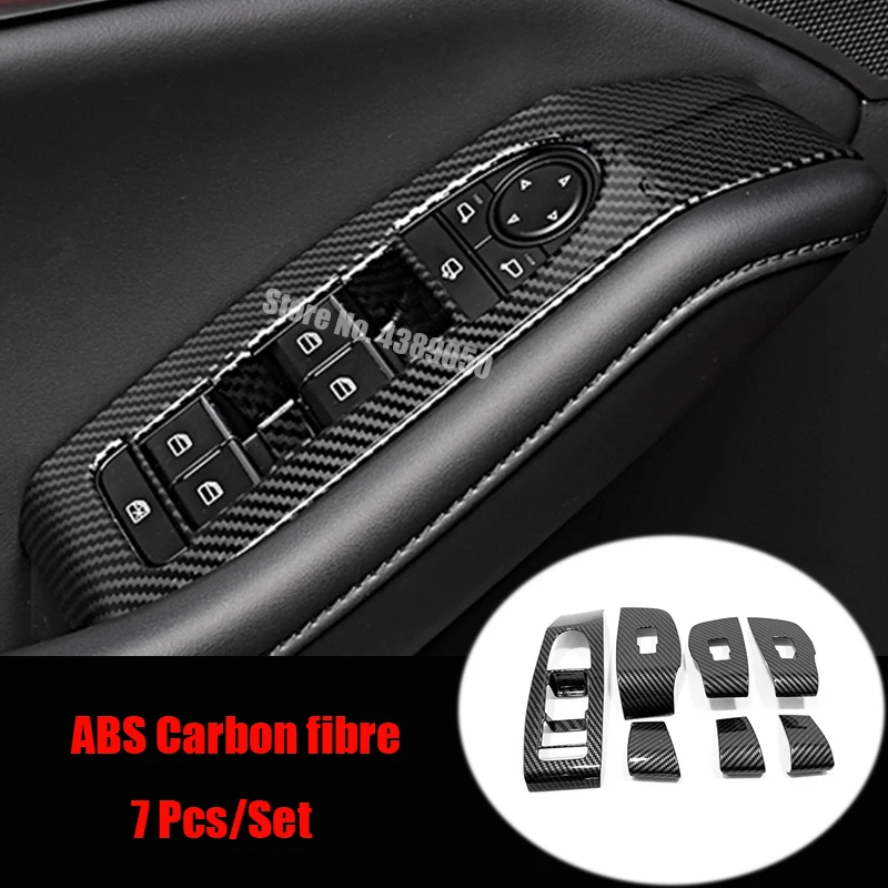 

ABS Matte/Carbon fibre Door Window glass Lift Control Switch Panel Cover Trim Car Styling For Mazda CX-30 2020 2021 Accessories