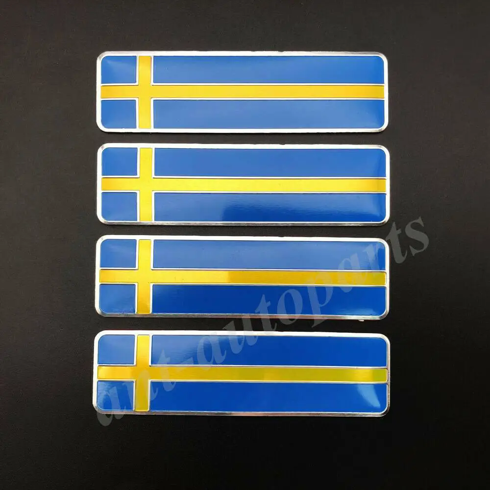 

4x Metal Sweden Flag Car Emblem Badge Gift Saab Motorcycle Sticker Fairing