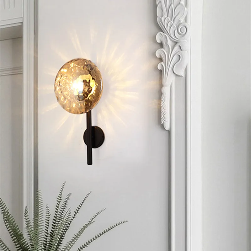 

Ceto Wall Light Postmodern retro sconce Design Glass Round Led Luxury Loft Decor Corridor Aisle Indoor Bedroom double wall light