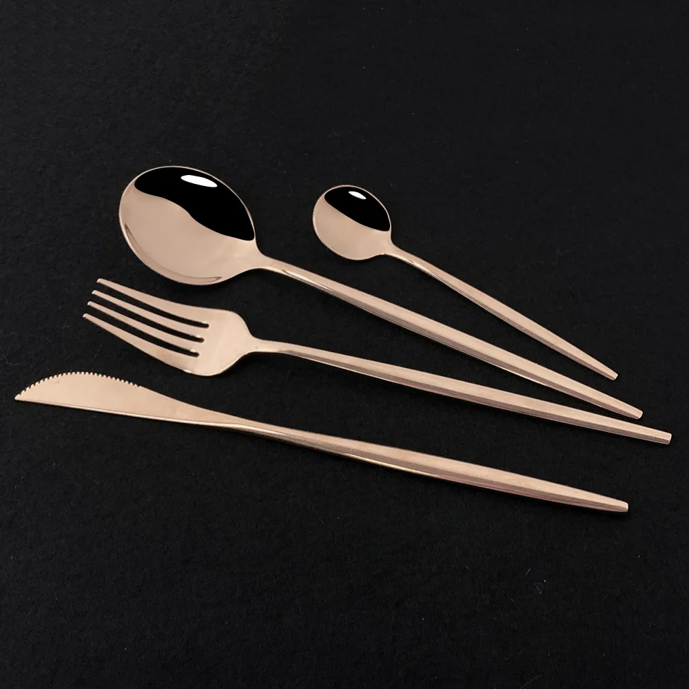 Green Gold Cutlery Set Stainless Steel Dinnerware Golden Knife Fork Spoon Chopsticks Cutlery Kitchen Tableware Set Dropshipping