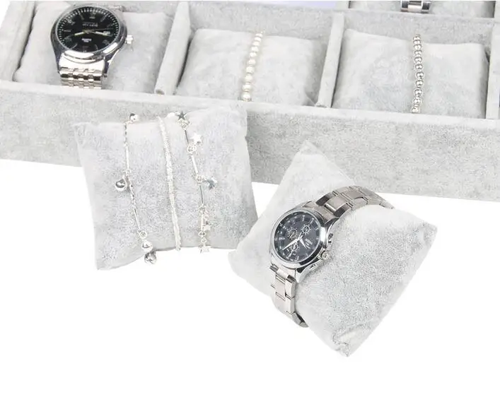 Top  Selling Ice Gray Velvet Jewelry Tray Cases Ring Necklace Pendant Bracelet Earring Organizer Tray Stuff Jewelry Storage Box