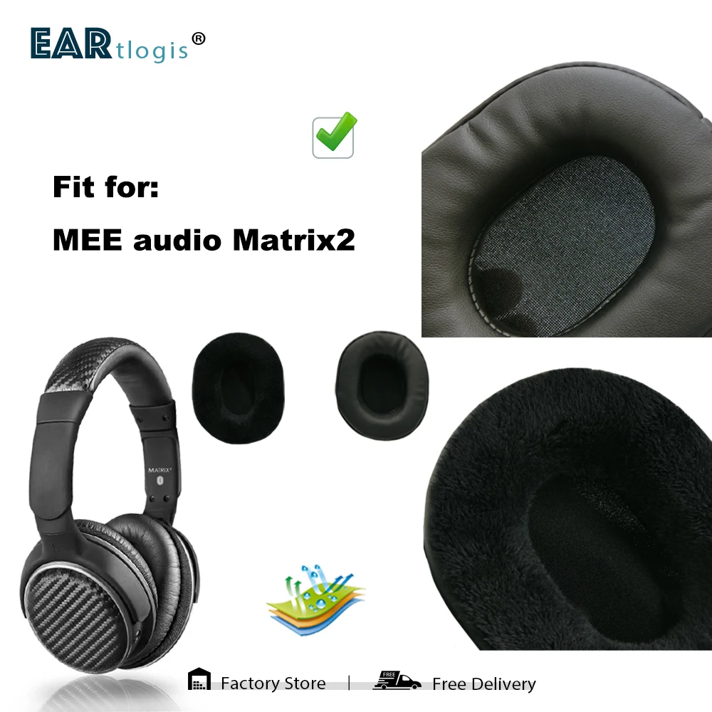 Almohadillas de repuesto para auriculares MEE audio Matrix2 Matrix 2 Matrix-2, piezas de cuero, cojín de terciopelo, funda para auriculares