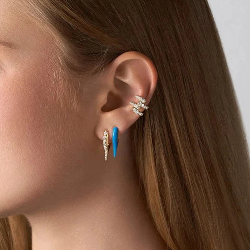 Pendientes de aro de neón esmaltado con arcoíris para mujer, joyería de moda, Piercing múltiple, Mini espiga