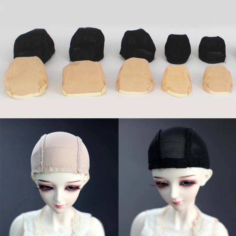 

4pcs BJD Doll Wigs Handmade Headgear Wigs Cap Doll Accessories DIY Fixed-Wig Hairnet Hair Net For For 1/3 1/4 1/6 SD Toy Wig Hat