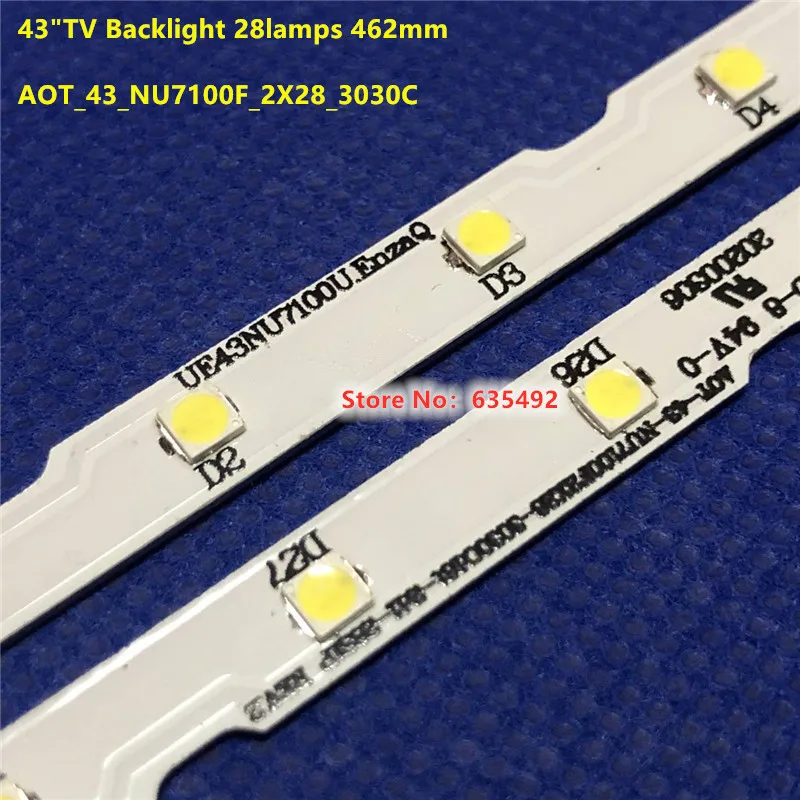 แถบไฟแบล็คไลท์ LED สำหรับ AOT_43_NU7100F BN96-45954A UN43NU7100 UE43NU7100 UE43NU7120U UE43NU7170 UE43NU7190 UE43NU7175ใหม่120ชิ้น