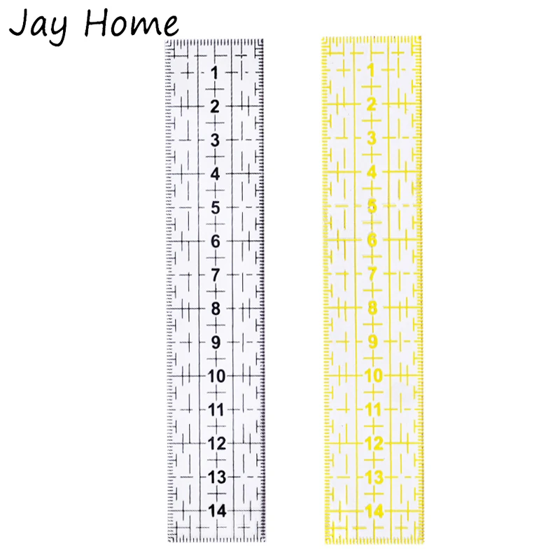 1PC Acrylic Quilting Ruler Clear Transparent Patchwork Ruler with Double-Colored Grid Lines for DIY Cutting and Crafts Sewing