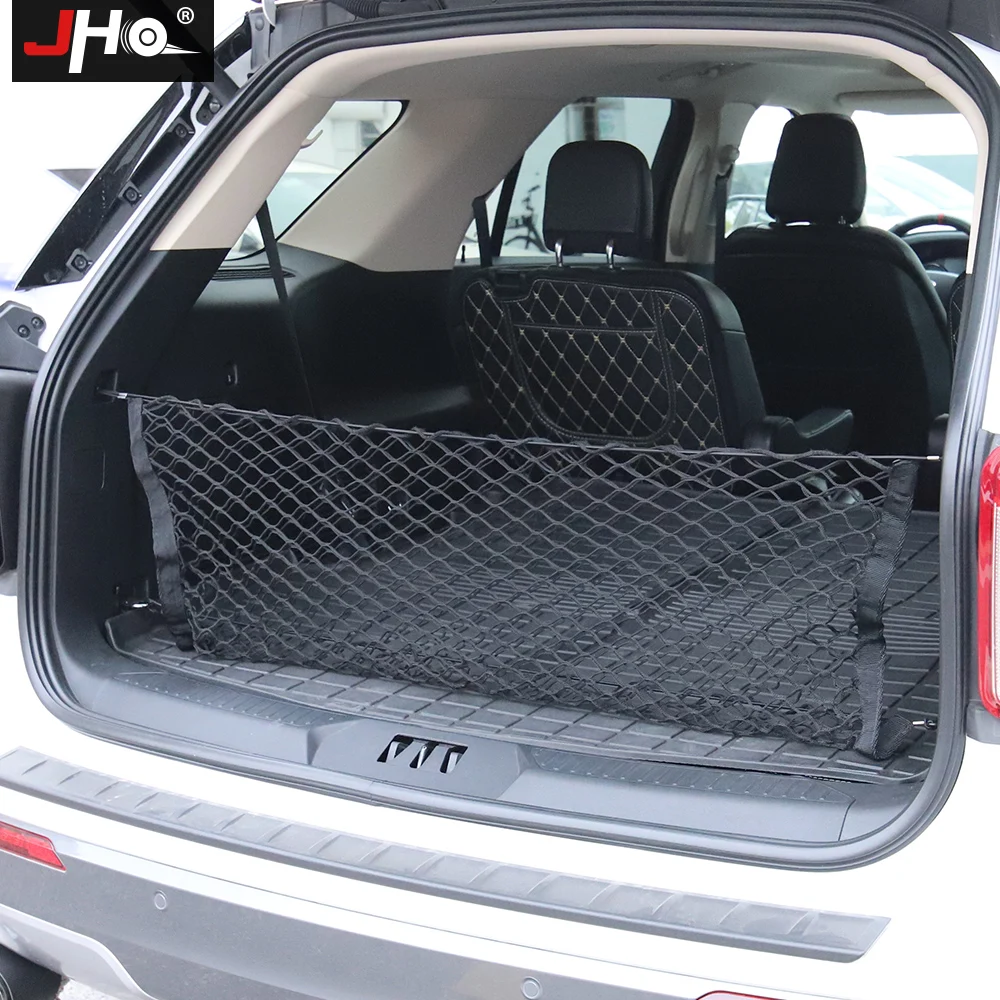 JHO Envelope Style Trunk Cargo Net Mesh Organizer Storage For Ford Explorer 2011-2019 12 13 14 15 2016 2017 2018 Car Accessories