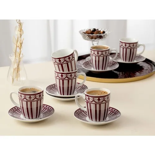 6 person for 12 Piece Coffee Cup Set 100 ml Purple Tea Coffee Cups Tea Coffee Sets Tea Coffee For trophy Turkish Tea