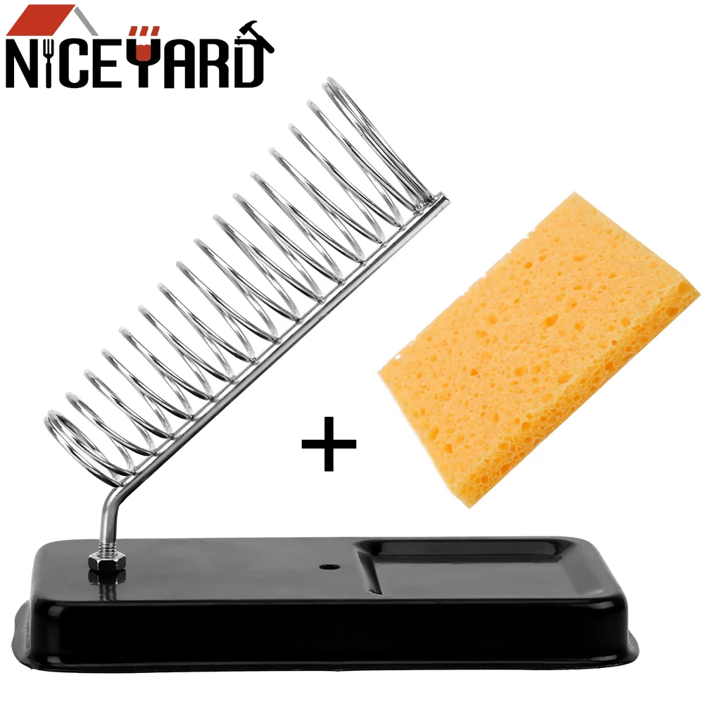 NICEYARD Electric Soldering Iron Stand Holder with Welding Cleaning Sponge Pads Generic High Temperature Resistance