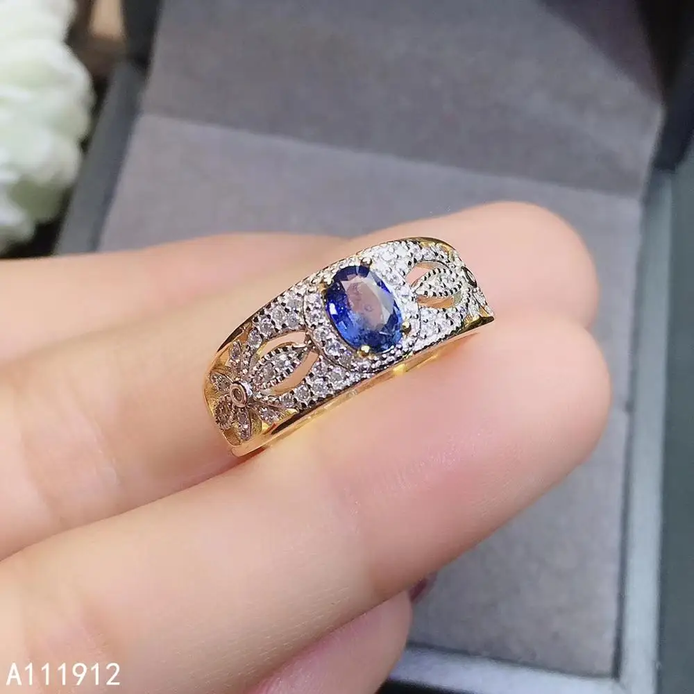 

KJJEAXCMY fine jewelry natural sapphire 925 sterling silver new adjustable gemstone women ring support test luxury noble