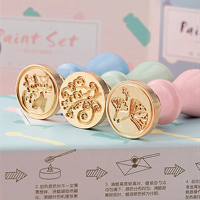 Wax Seal Wax Particle Set Fire Paint Wax Gift Box Birthday Gift Seal Envelope Stamp Wedding Invitation Wax Seal Stamp Decoration