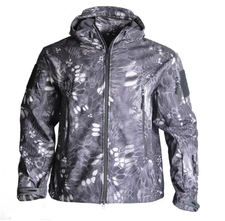 Chaquetas de senderismo de piel de tiburón para hombre, ropa de concha suave, chaqueta táctica cortavientos, piloto de vuelo, capucha, chaqueta militar de campo de lana