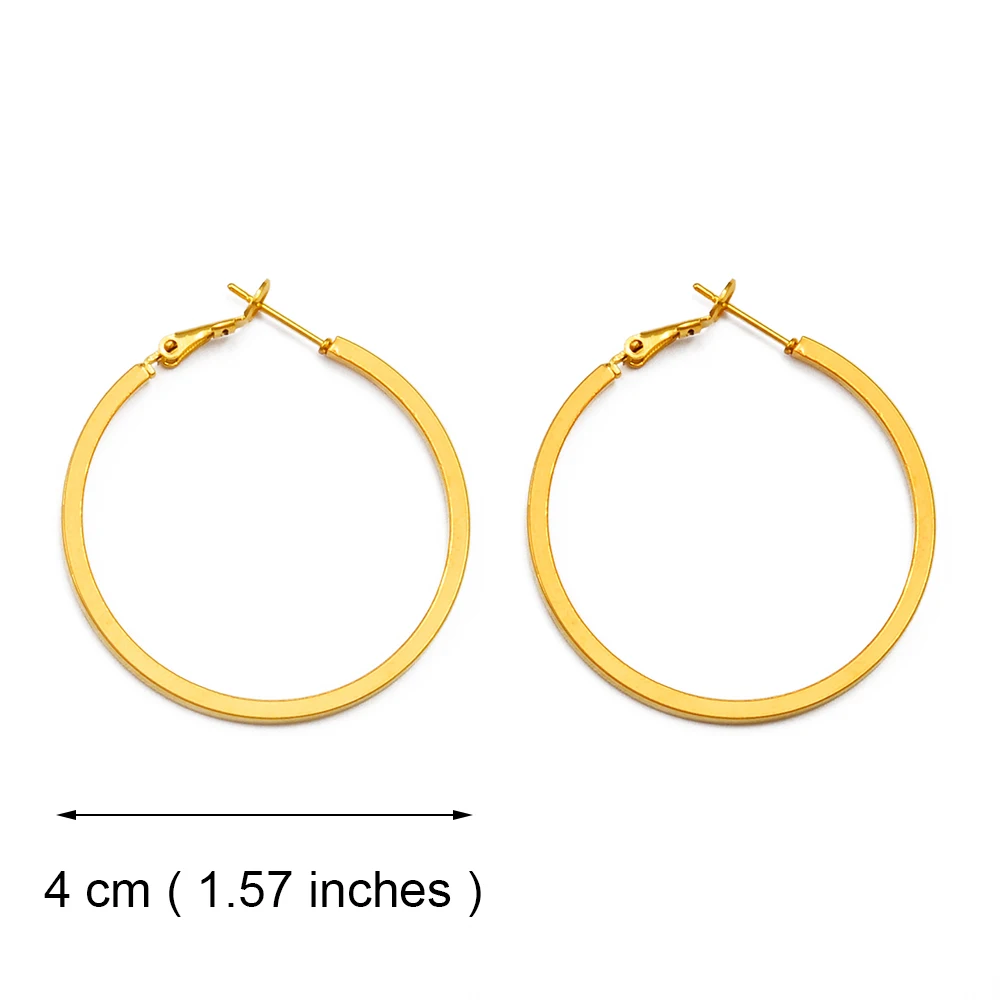 Anniyo African Hoop Earrings for Women Girls Gold Color Circle Round Earring Stud Jewelry,Nigeria,Ghana,Jamaica,Congo #128916