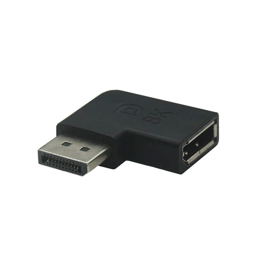 Adaptador Displayport en ángulo recto, convertidor DP 4k/60Hz 2K/144Hz, ángulo de 90 grados, 1,4