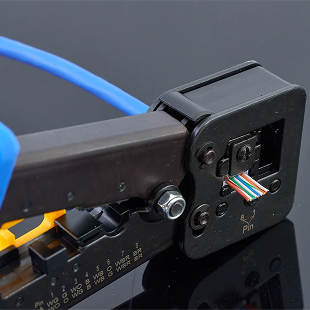 Crimper มือเครือข่ายเครื่องมือคีม RJ12 RJ45 Cat5 Cat6 8p8c Cable Stripper กดแหนบ Clamp คลิปหลายฟังก์ชั่น