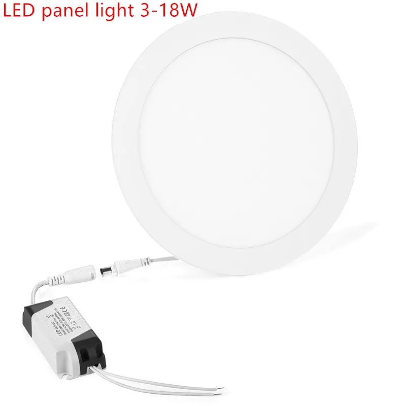 1X Ultra cienki panel LED Downlight 3w 6w 9w 12w 15w 18w Okrągła lampa sufitowa LED Wbudowana lampa panelowa LED AC85-265V SMD2835