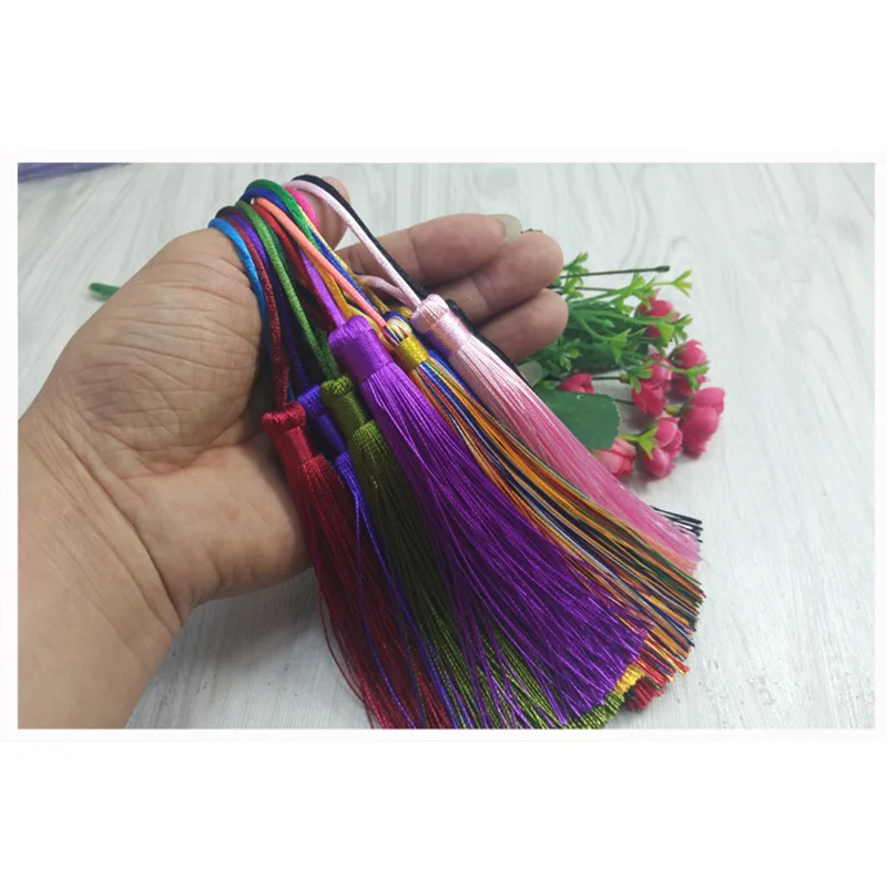 12pcs/lot 12cm Tassel Hanging Rope Silk Fringe Tassel Decorative Tassels For Sewing Curtains Garment Home Decoration Accessories