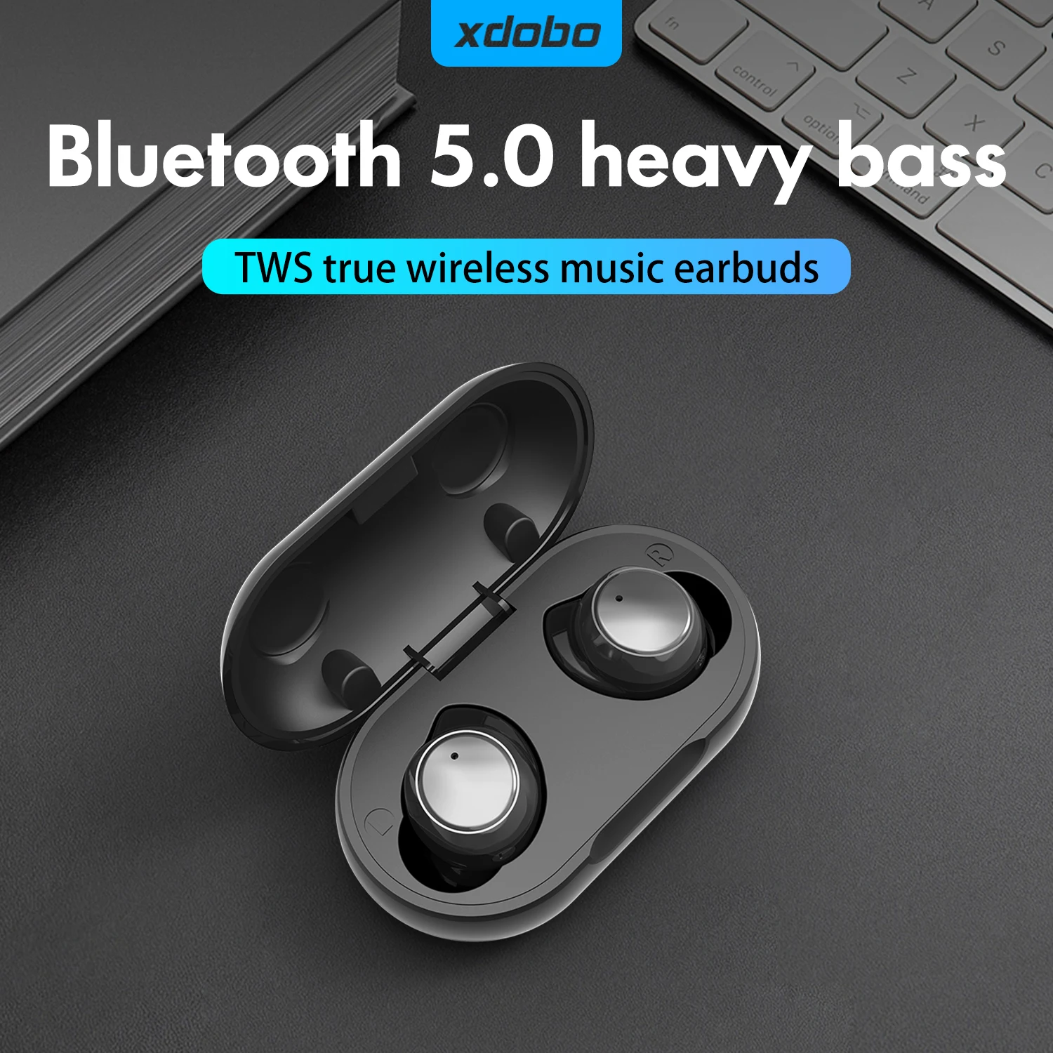 Xdobo tws 22 bluetooth sem fio verdadeiro estéreo fones de ouvido de alta fidelidade controle de toque mini in-ear esportes 24h playtime com microfone duplo