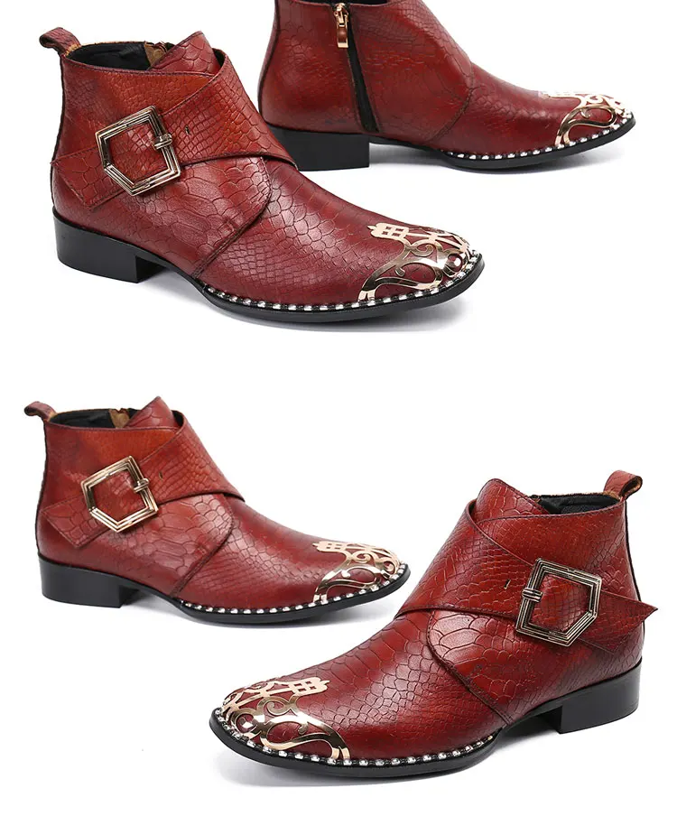 Sommer Mann spitz Frenulum Schuhe Kleid Stiefel Modell Show Schuhe Bankett Party personal isierte Rindsleder heiraten Herren schuhe – Detail 19
