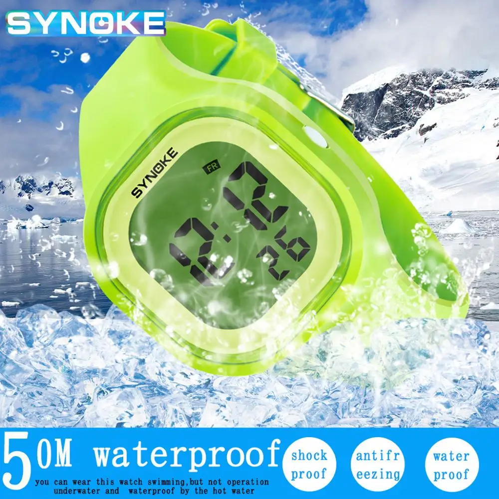 UTHAI CE05-relojes digitales para niños, pulsera deportiva resistente al agua, LED, Jelly Boy Girl, estudiantes, reloj despertador