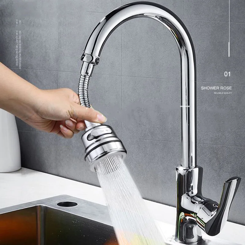 High Pressure Kitchen Faucet Extender Rotatable Faucet Aerator Water Saving Tap Nozzle Adapter Bathroom Sink Accessories